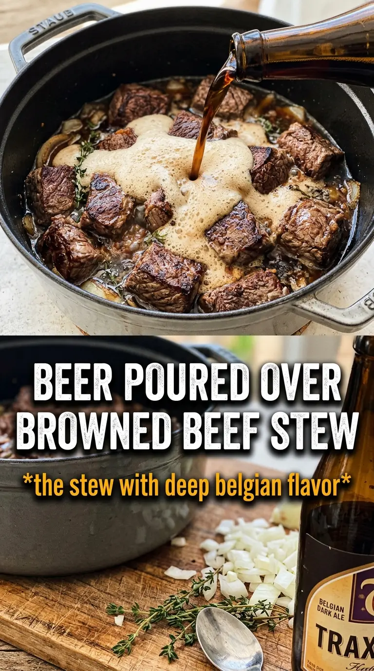 Beef Carbonnade Stew deep mahogany braised onions