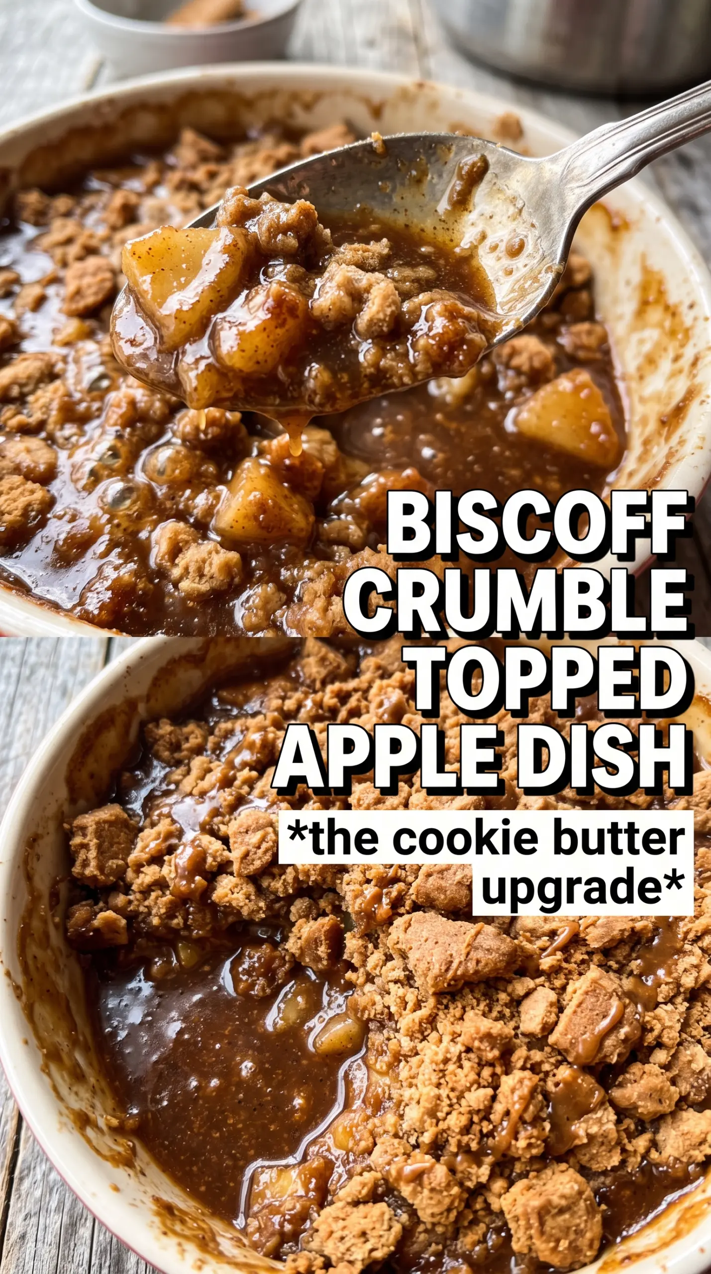 Biscoff Apple Crumble caramelized spiced apples