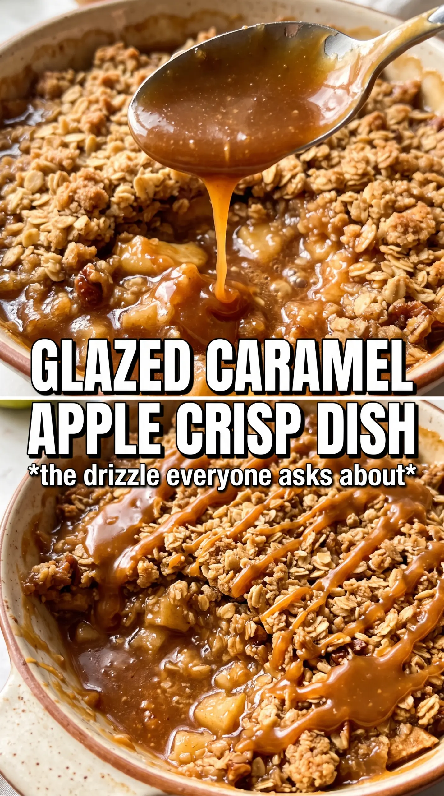 Caramel Apple Crisp golden oat crumble caramel apples