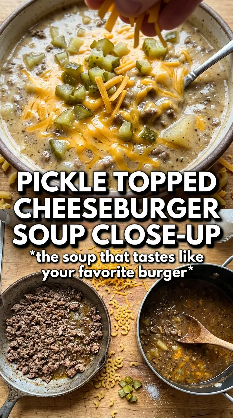 Cheeseburger Macaroni Soup creamy cheesy