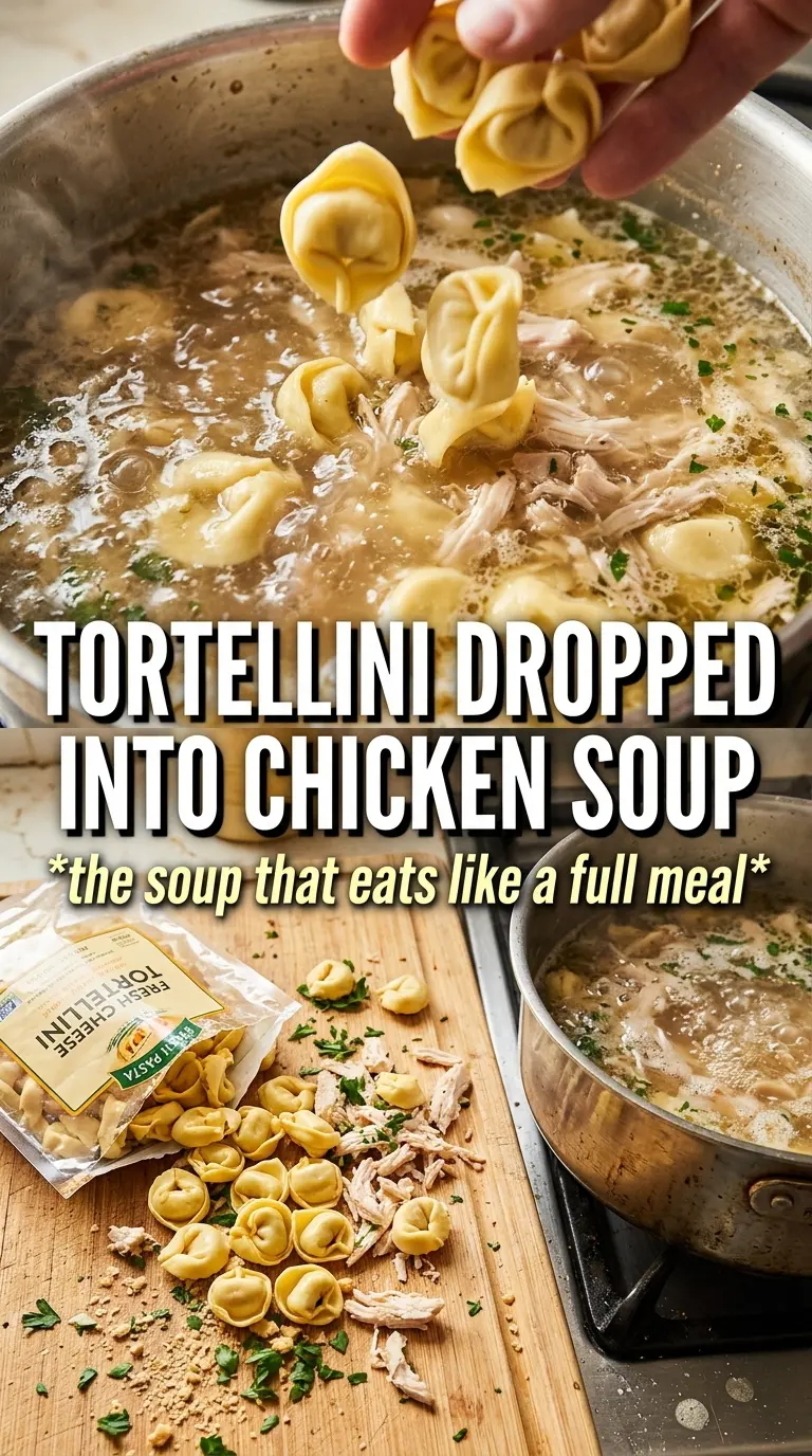 Chicken Tortellini Soup golden herb broth