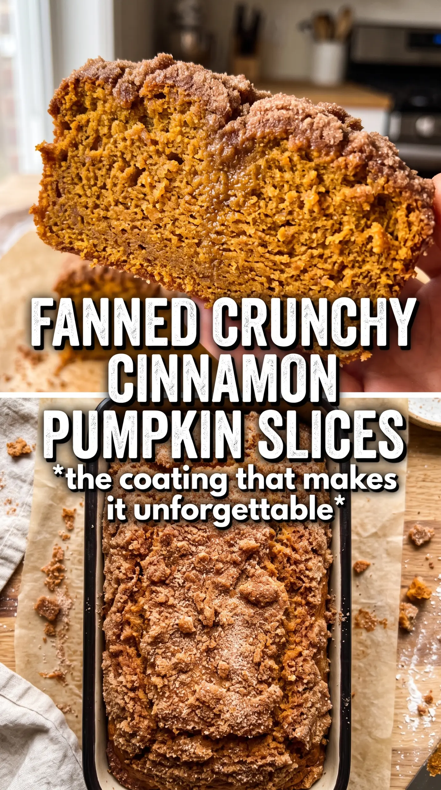 Cinnamon Sugar Pumpkin Bread, moist swirl, crackly crust