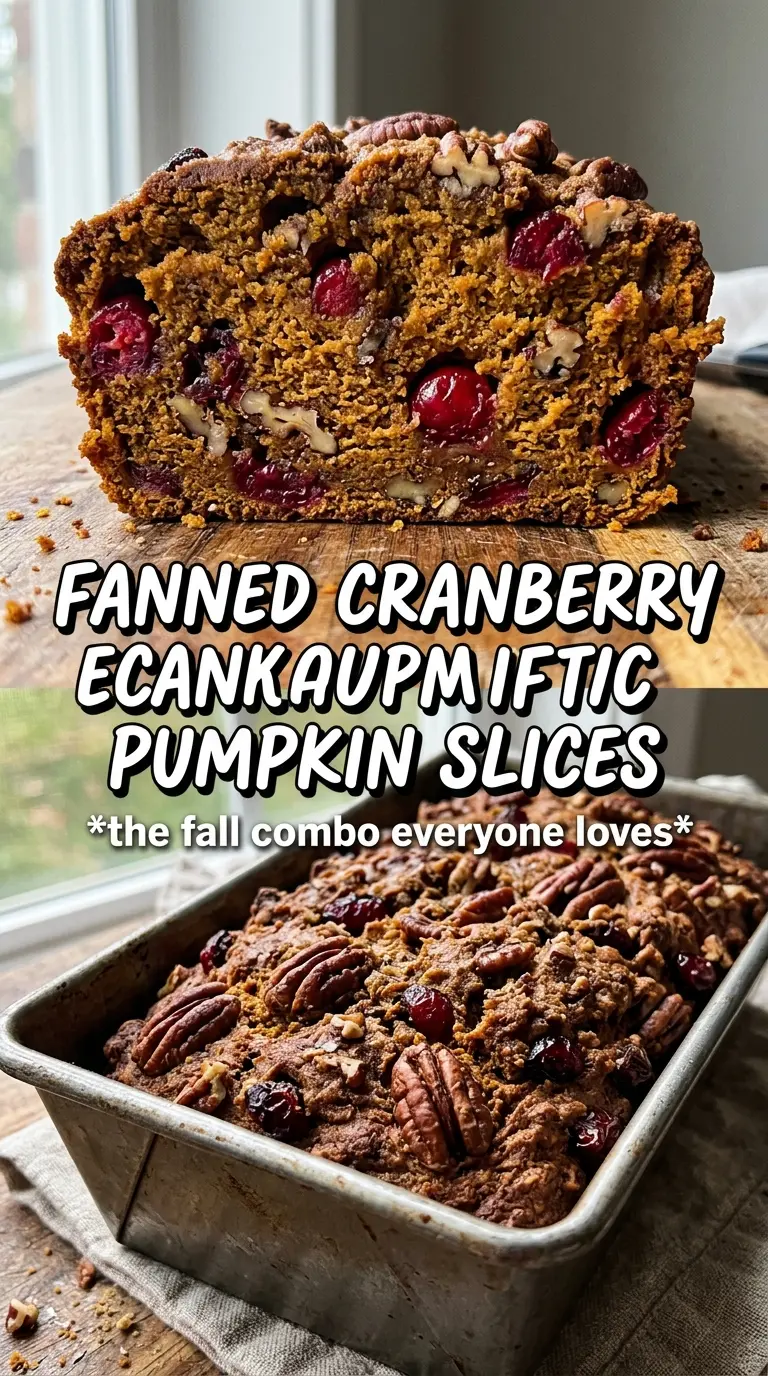 Cranberry Pecan Pumpkin Bread with orange glaze, moist crumb, and tart cranberries