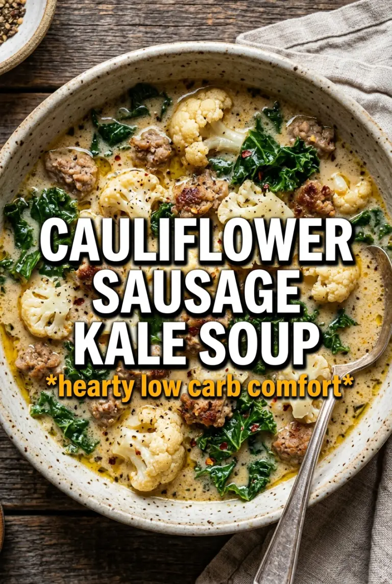 Creamy Cauliflower Sausage Kale Soup