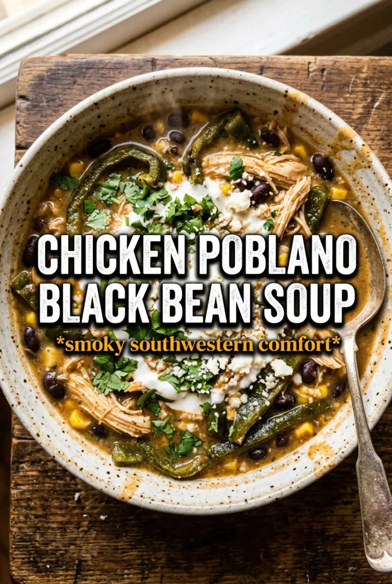 Creamy Chicken Soup With Poblanos And Black Beans