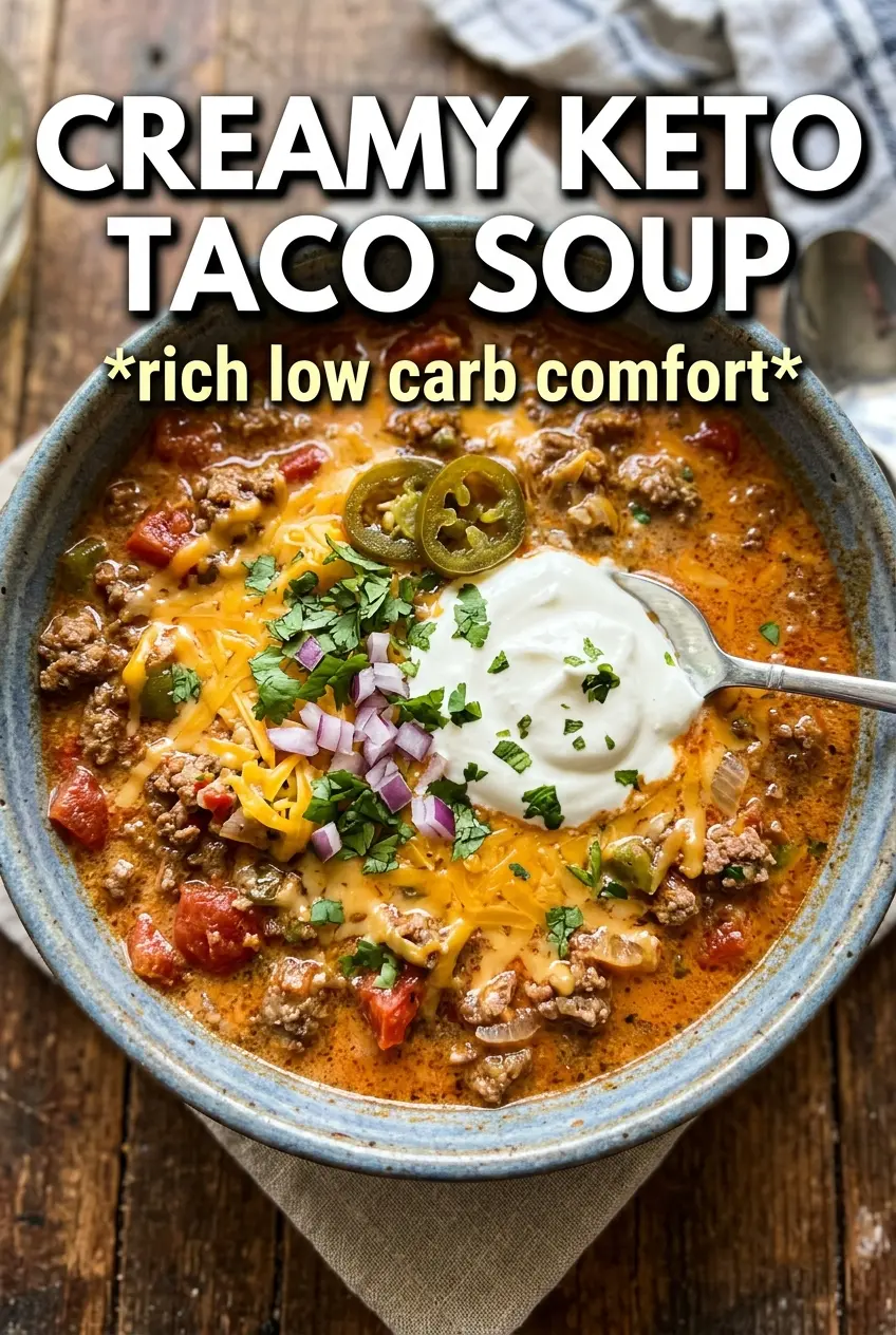 Creamy Keto Taco Soup With Ground Beef
