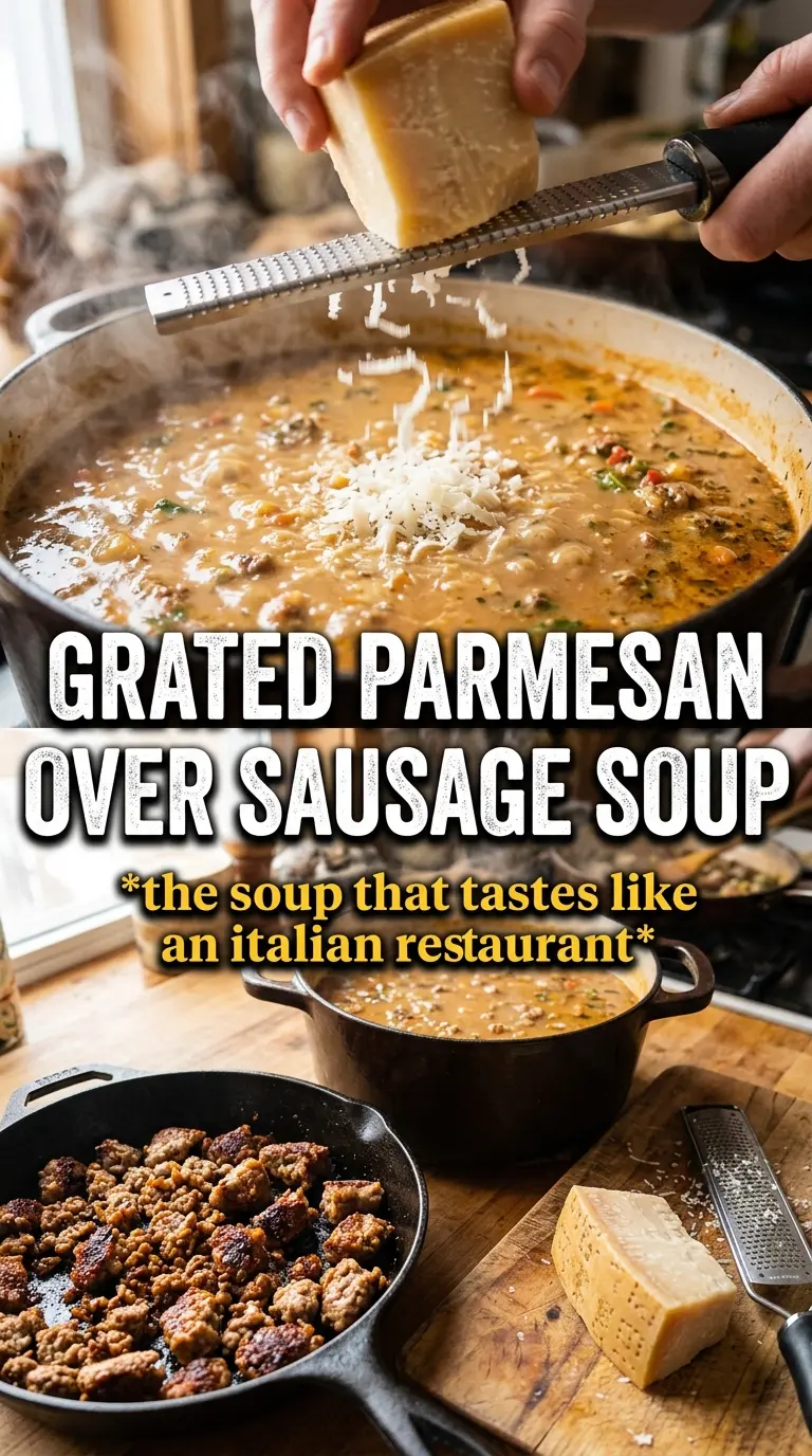 Creamy Parmesan Italian Sausage Soup rich comforting kale
