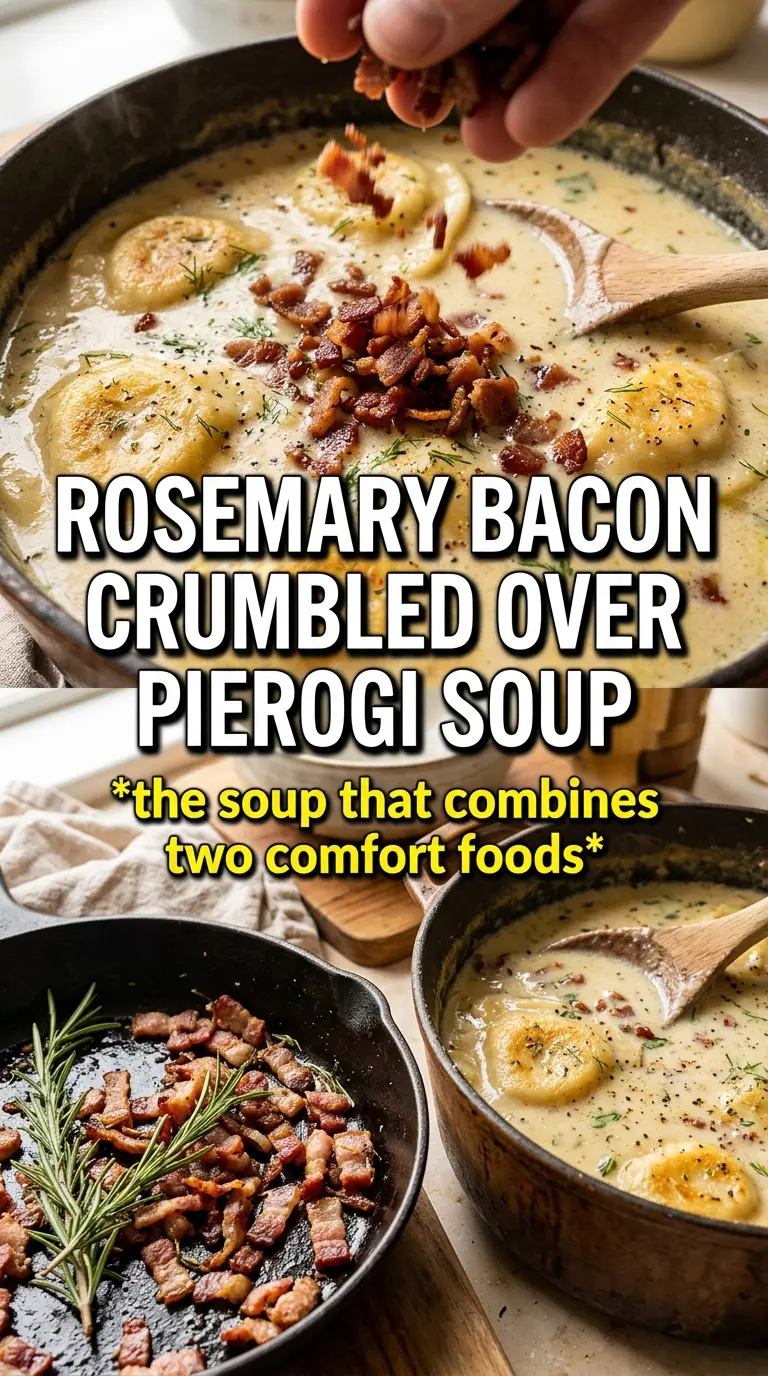 Creamy Pierogi Chicken Soup With Rosemary Bacon creamy comforting hearty