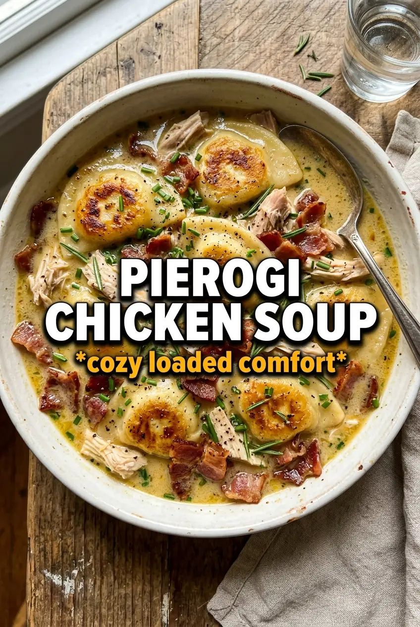 Creamy Pierogi Chicken Soup With Rosemary Bacon