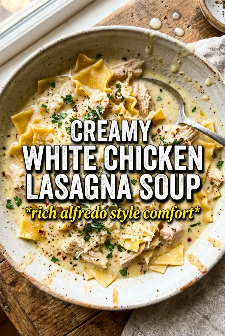 Creamy White Chicken Lasagna Soup
