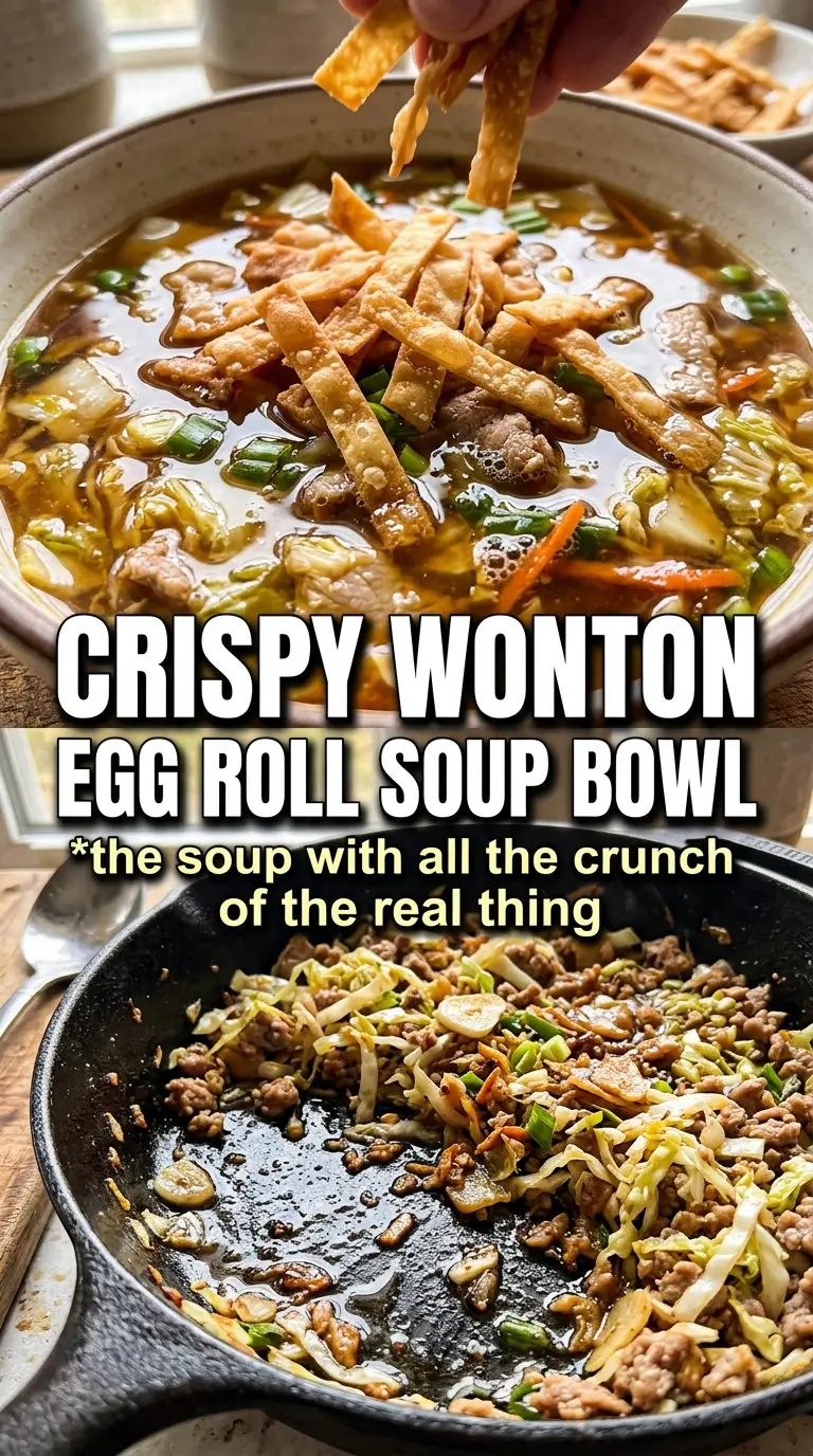 Egg Roll Soup savory ginger-soy broth