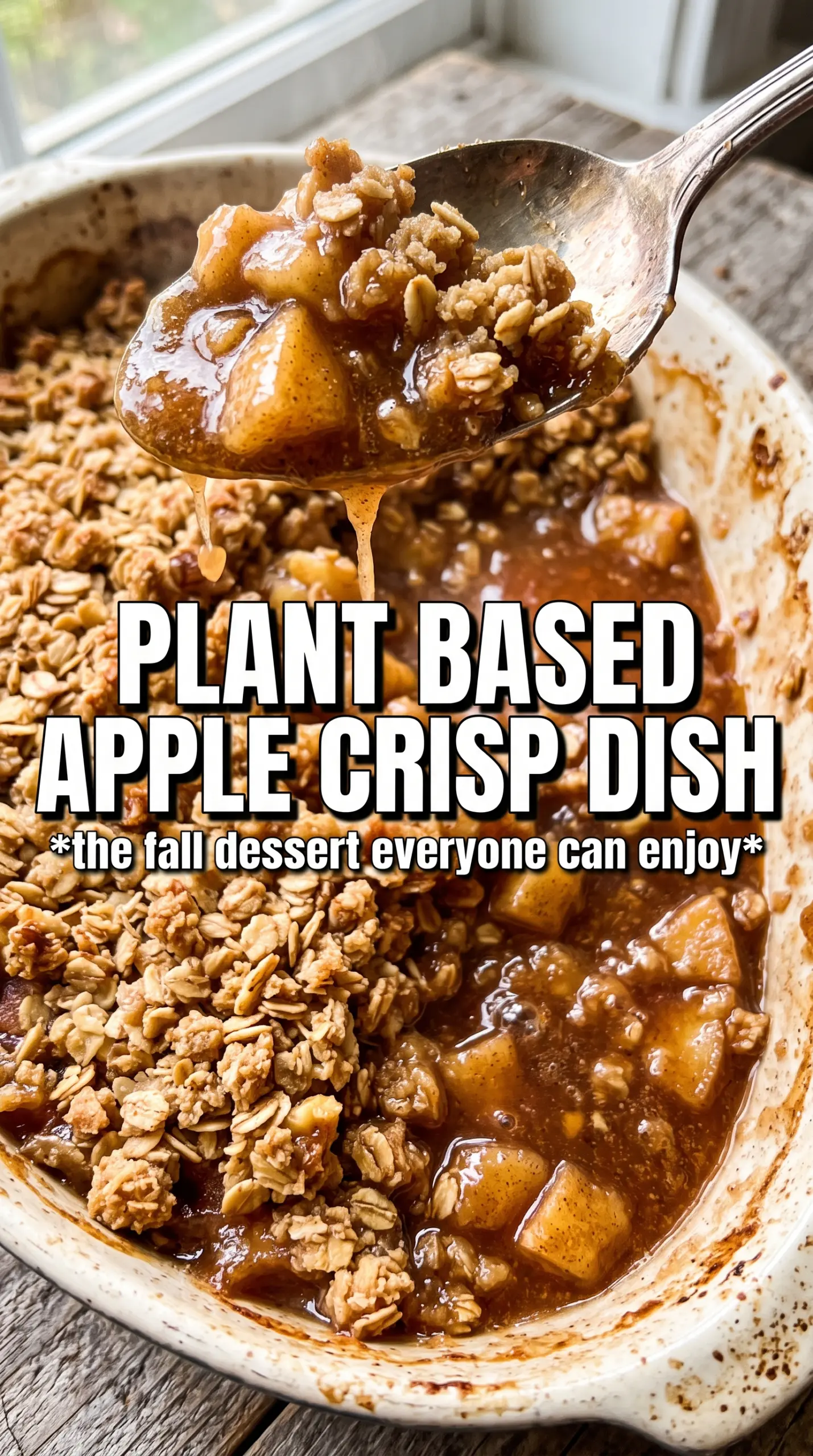 Gluten-Free Vegan Apple Crisp golden crumble cinnamon