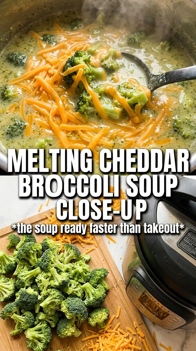 Instant Pot Broccoli Cheddar Soup creamy cheesy