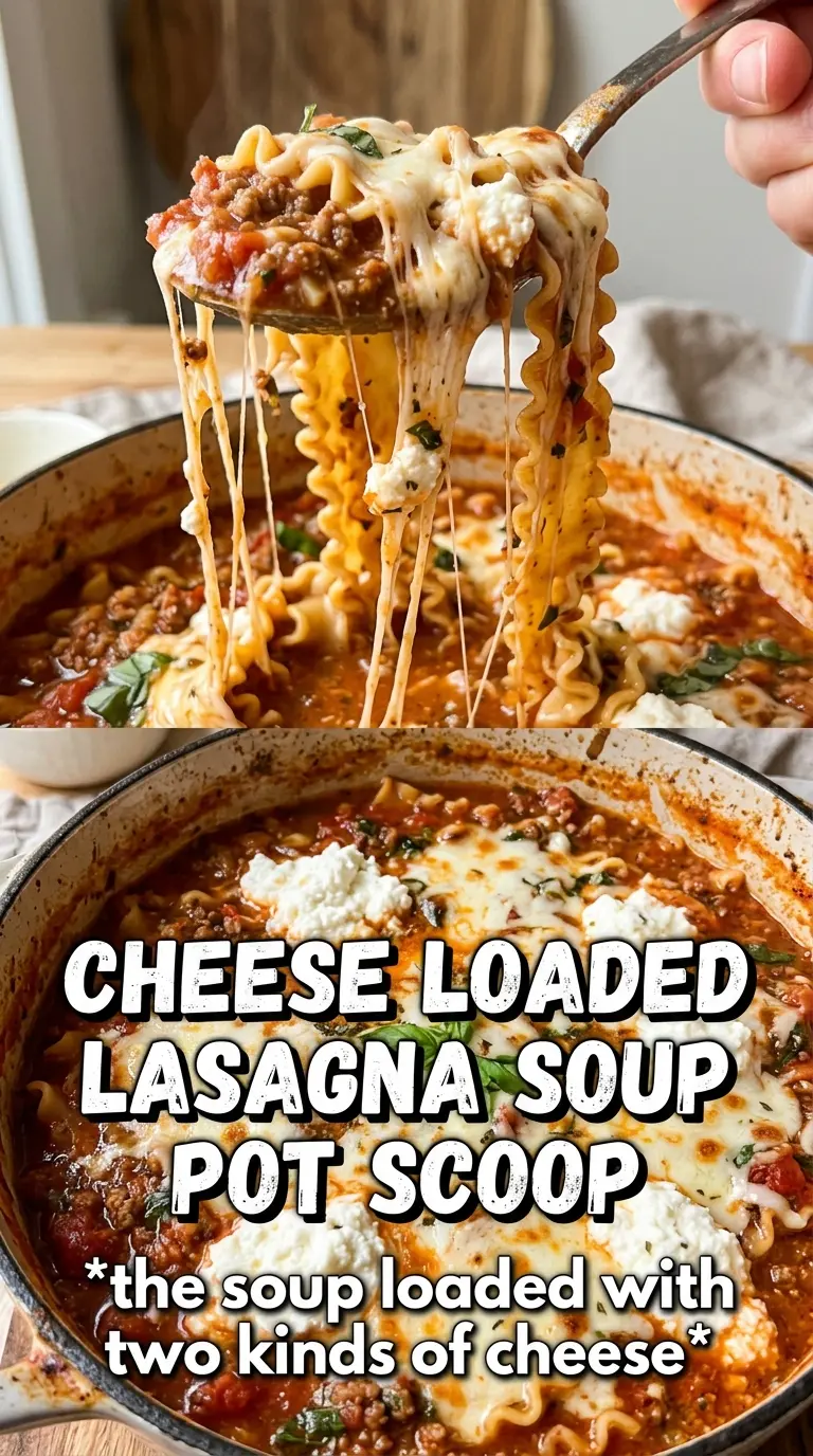 Lasagna Soup With Ricotta And Mozzarella rich cheesy tomato broth
