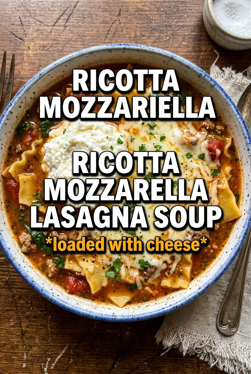 Lasagna Soup With Ricotta And Mozzarella