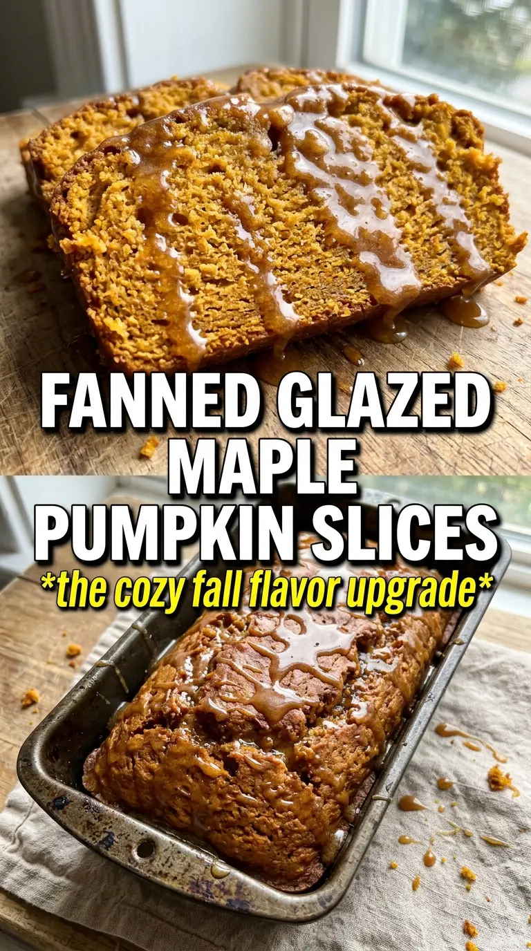 Maple Pumpkin Bread sliced maple glaze pumpkin seeds