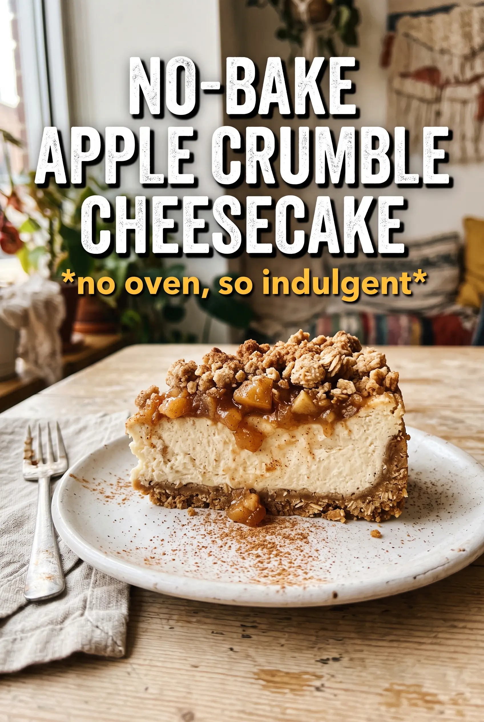 No-Bake Apple Crumble Cheesecake