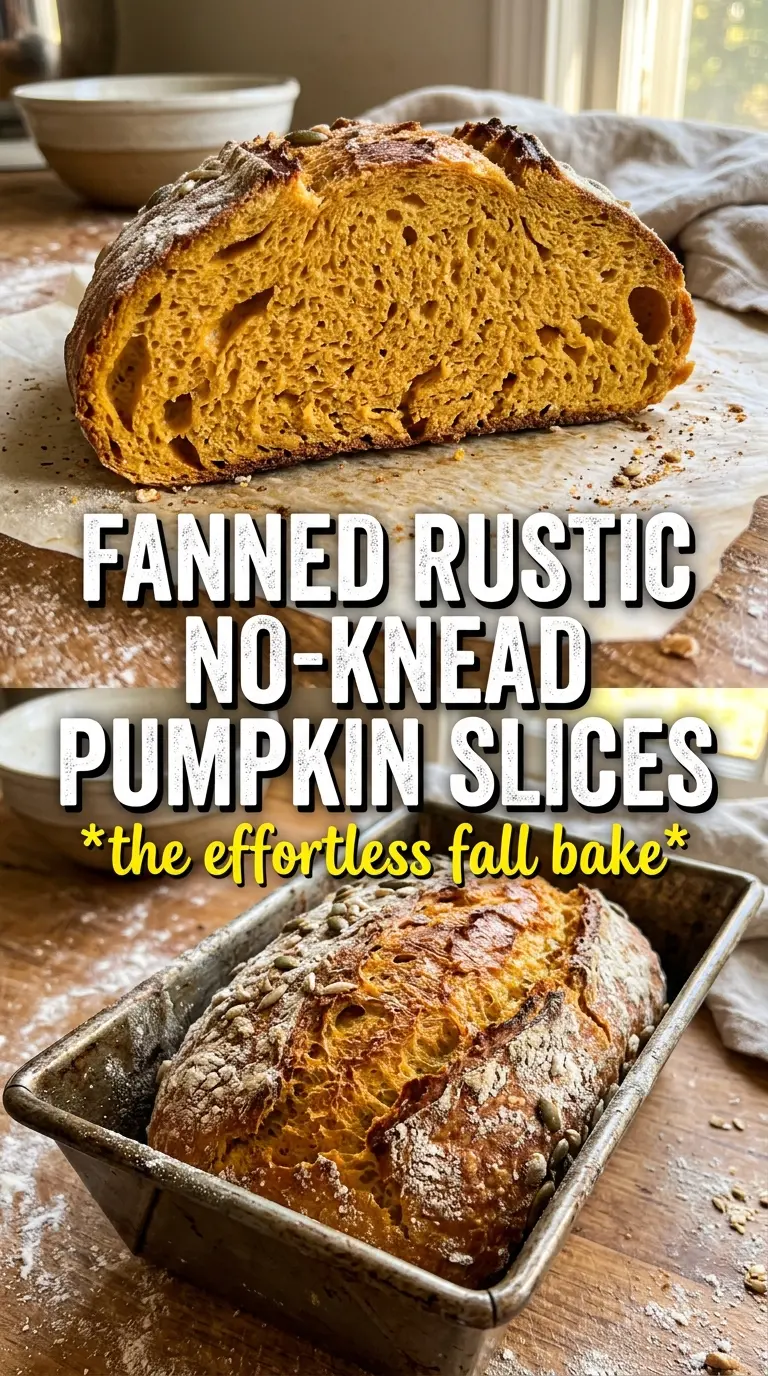 No-Knead Pumpkin Bread rustic artisan-style crumb
