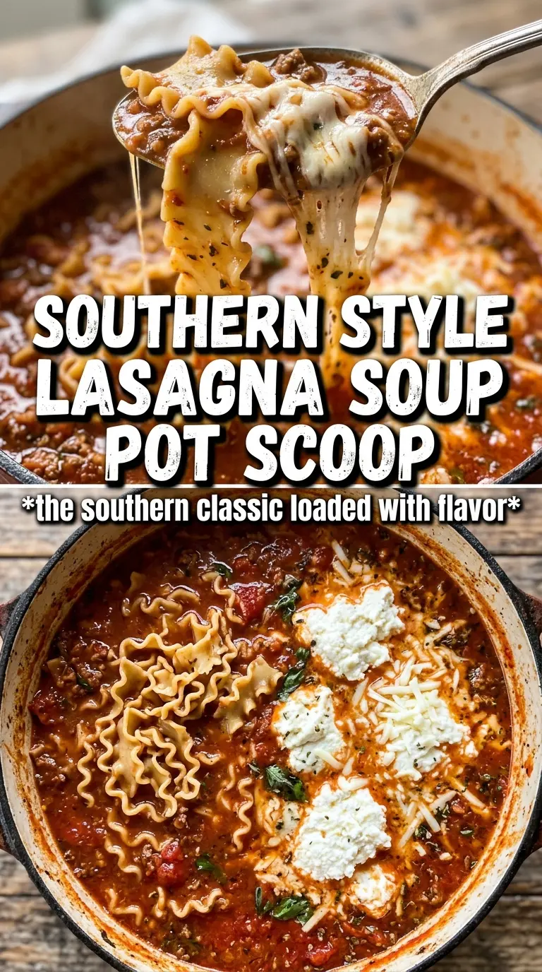 Paula Deen lasagna soup rich cheesy
