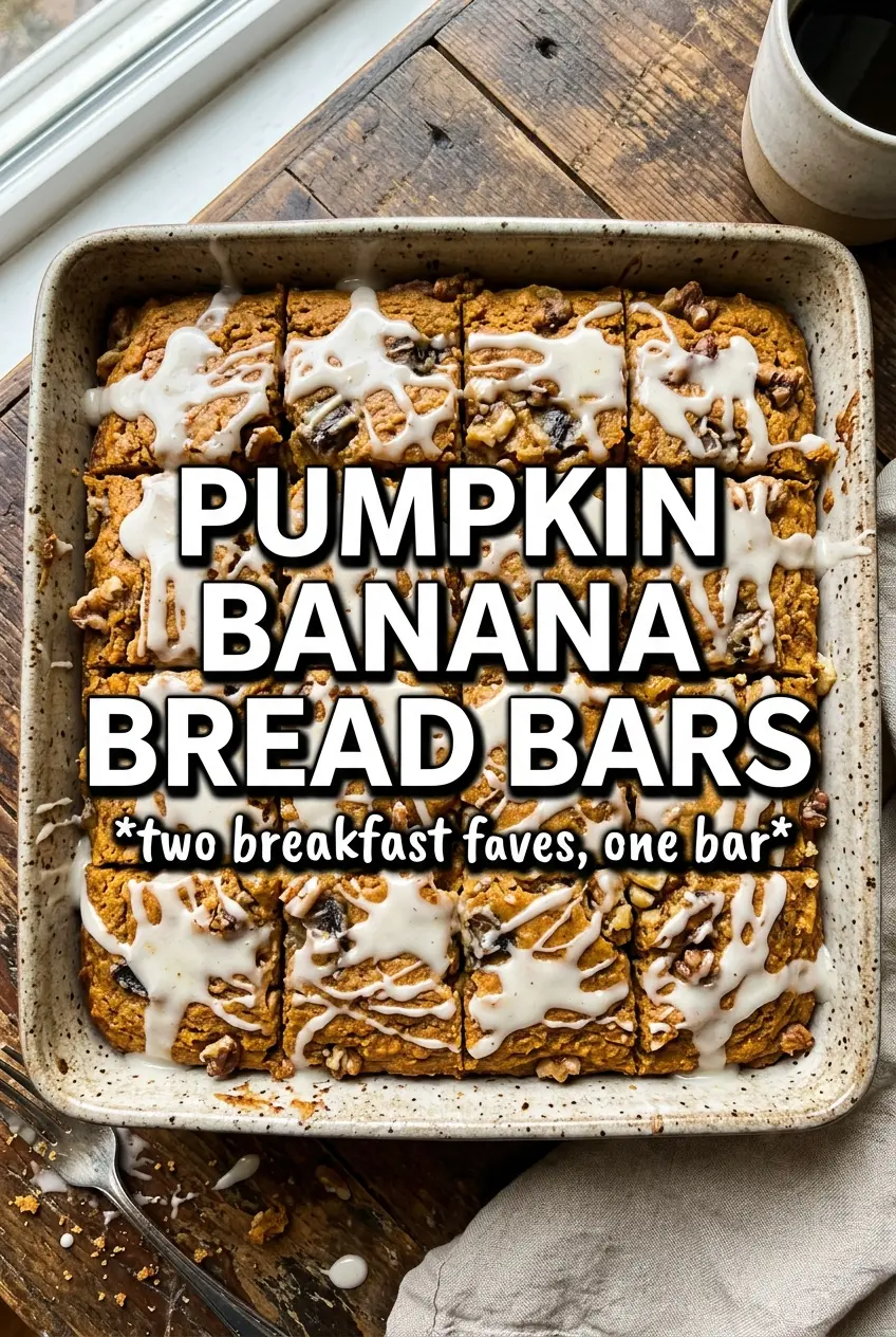 Pumpkin Banana Bread Bars