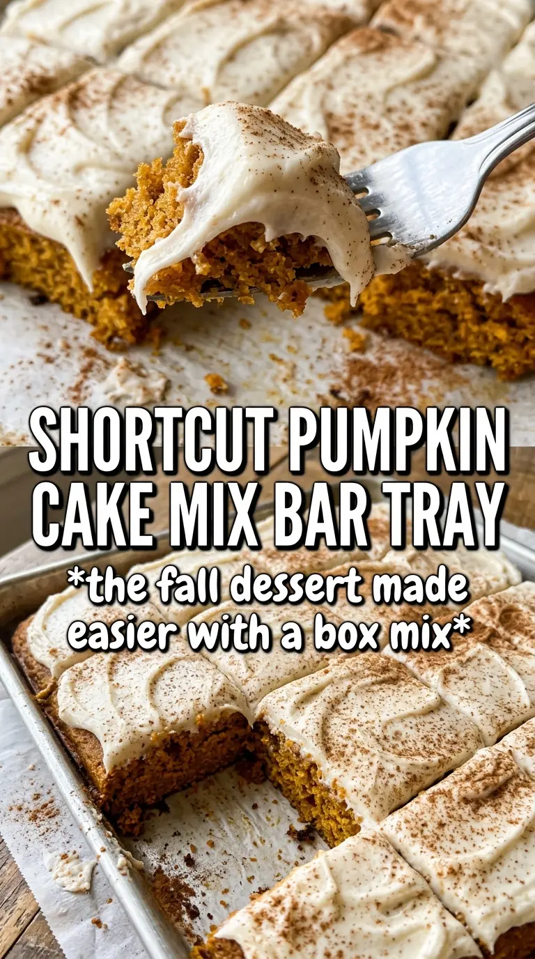 Pumpkin Bars With Cake Mix, frosted, spiced