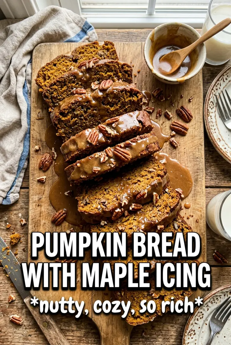 Pumpkin Bread With Brown Butter Maple Icing