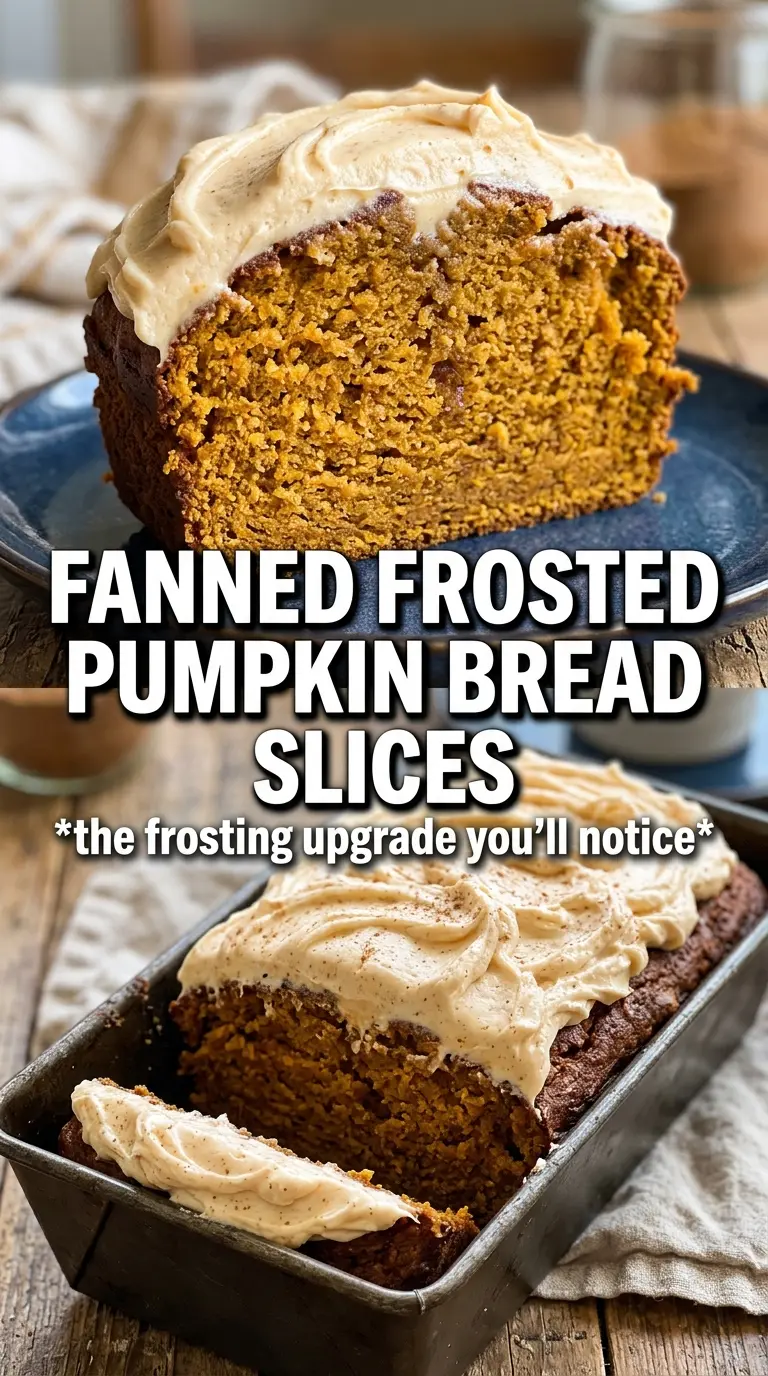 Pumpkin Bread With Cream Cheese Frosting pumpkin bread, frosted, spiced