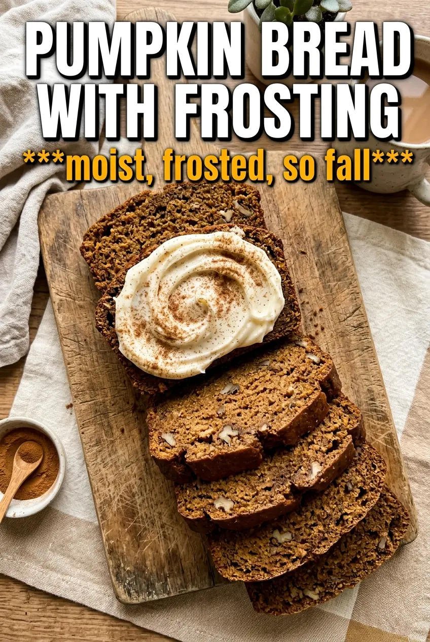 Pumpkin Bread With Cream Cheese Frosting