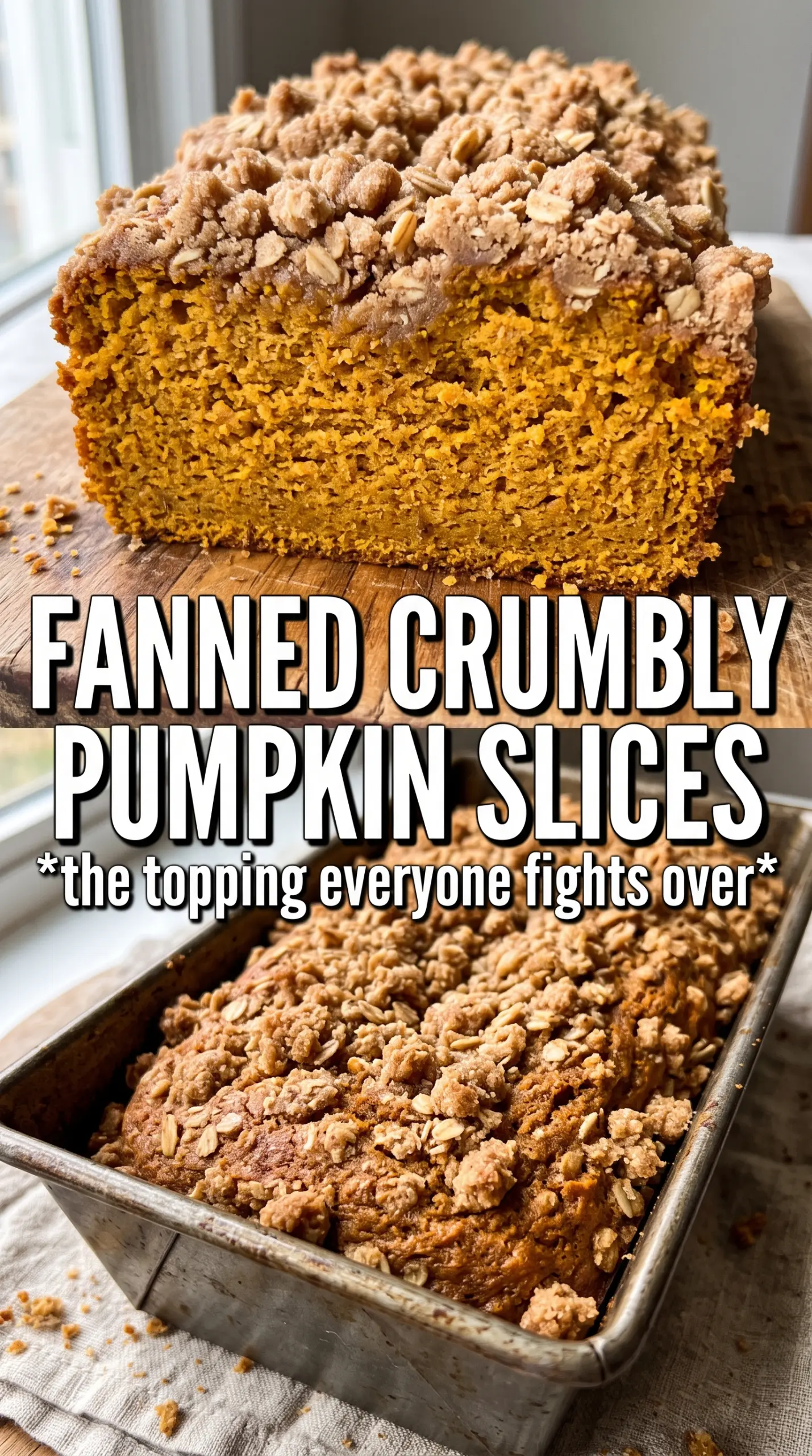 Pumpkin Bread With Crumb Topping, golden streusel, moist pumpkin loaf