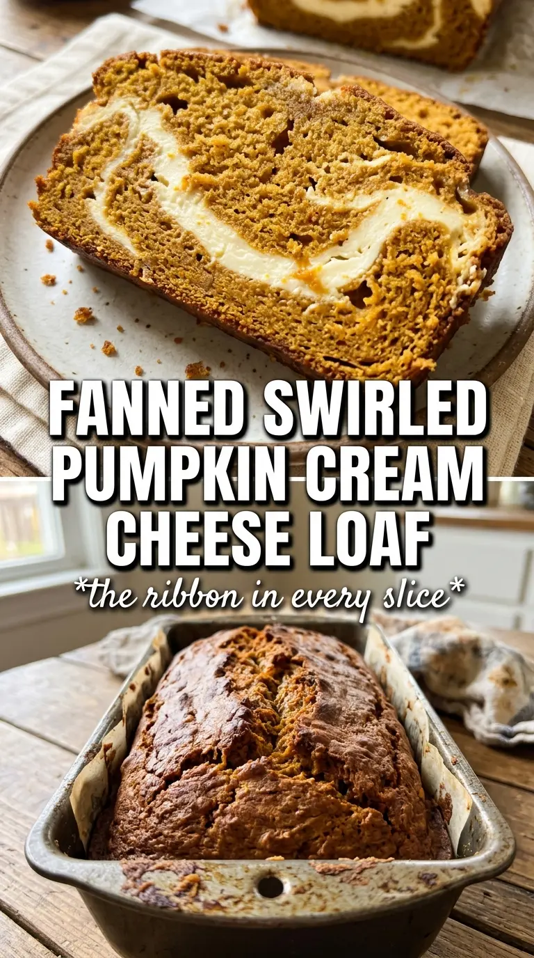 Pumpkin Cream Cheese Bread with cinnamon swirl
