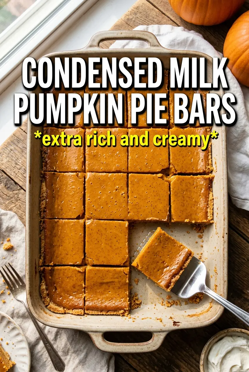 Pumpkin Pie Bars With Sweetened Condensed Milk