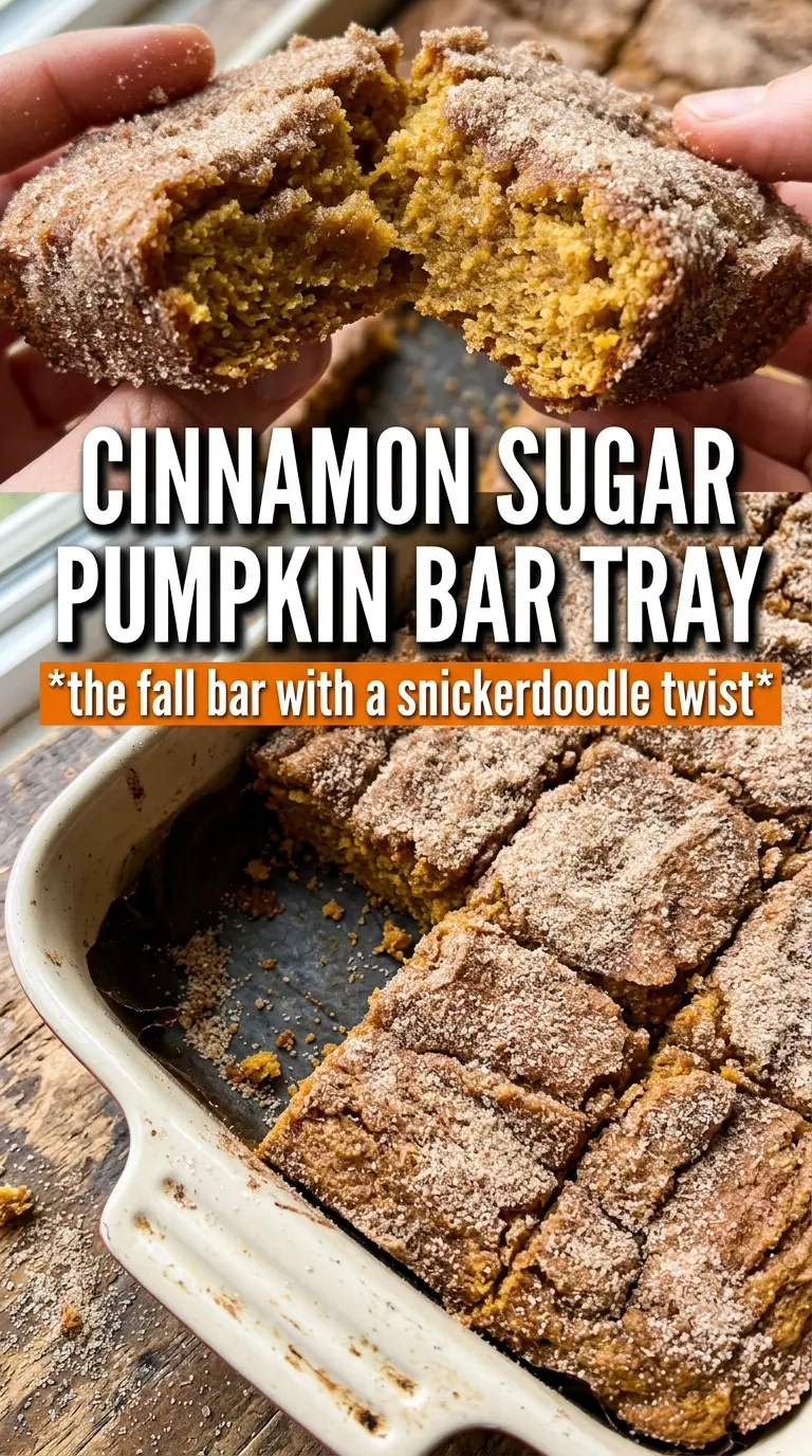 Pumpkin Snickerdoodle Bars chewy cinnamon-sugar