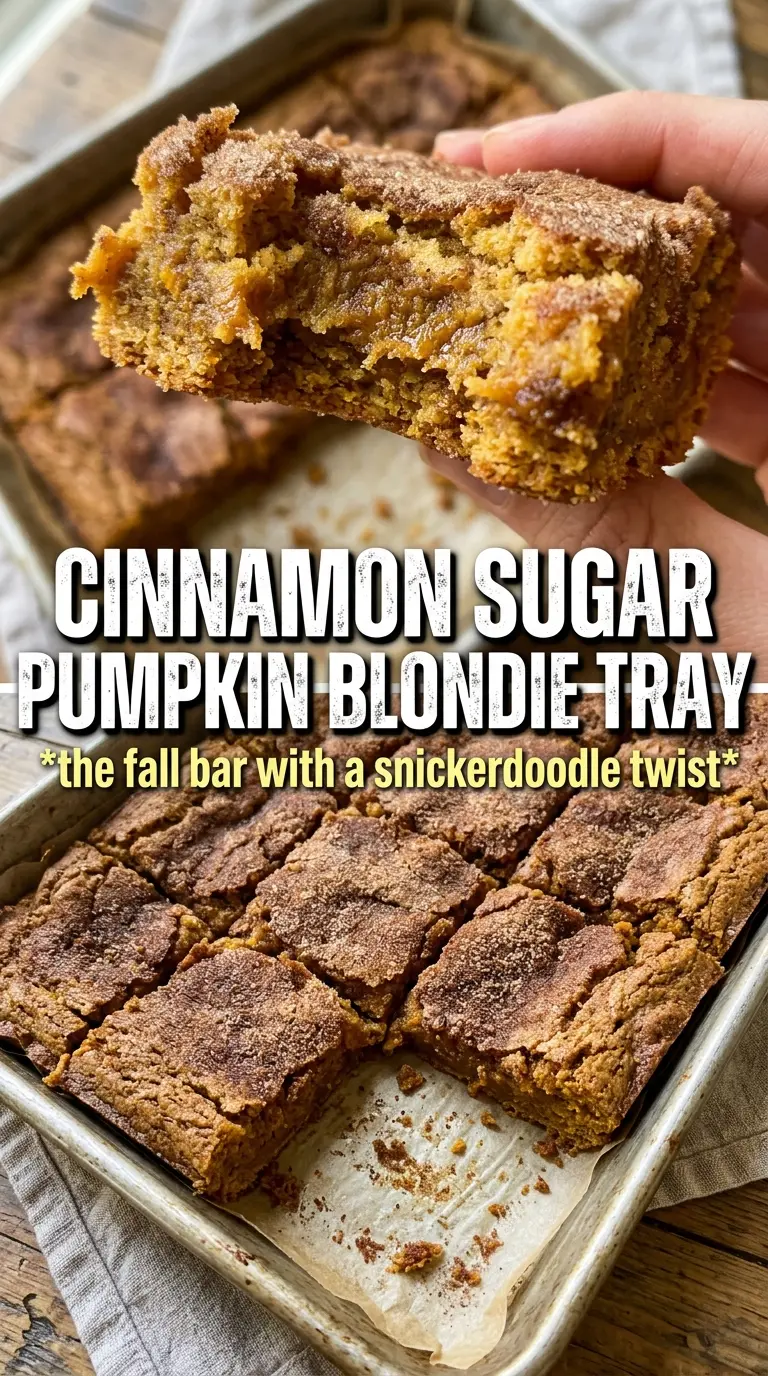 Pumpkin Snickerdoodle Blondies chewy cinnamon sugar