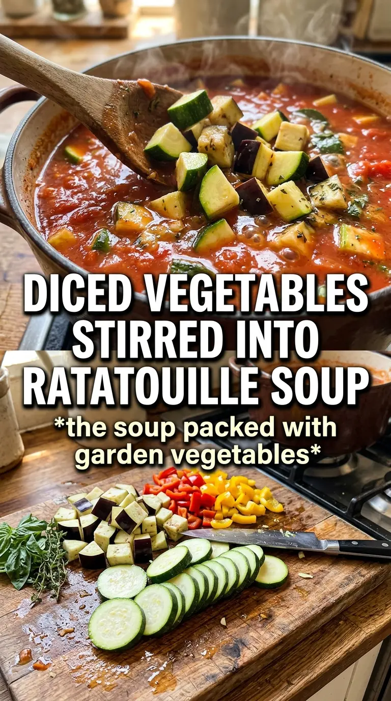 Remi's Ratatouille Soup vibrant vegetables basil olive oil