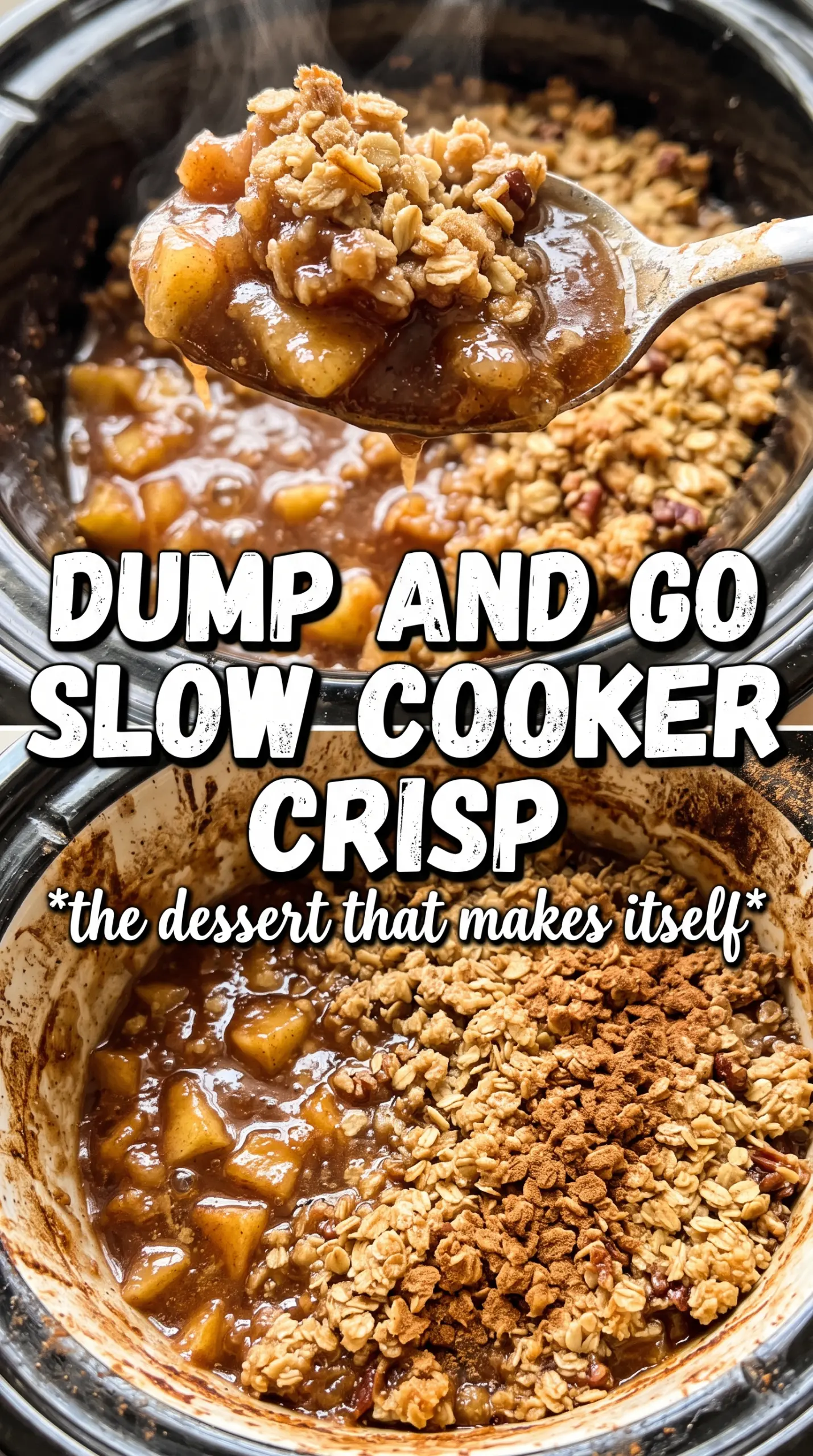 Slow Cooker Apple Crisp tender cinnamon oat crumble