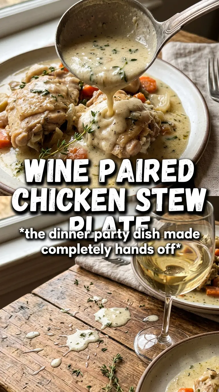 Slow Cooker White Wine Chicken Stew savory tender mushrooms