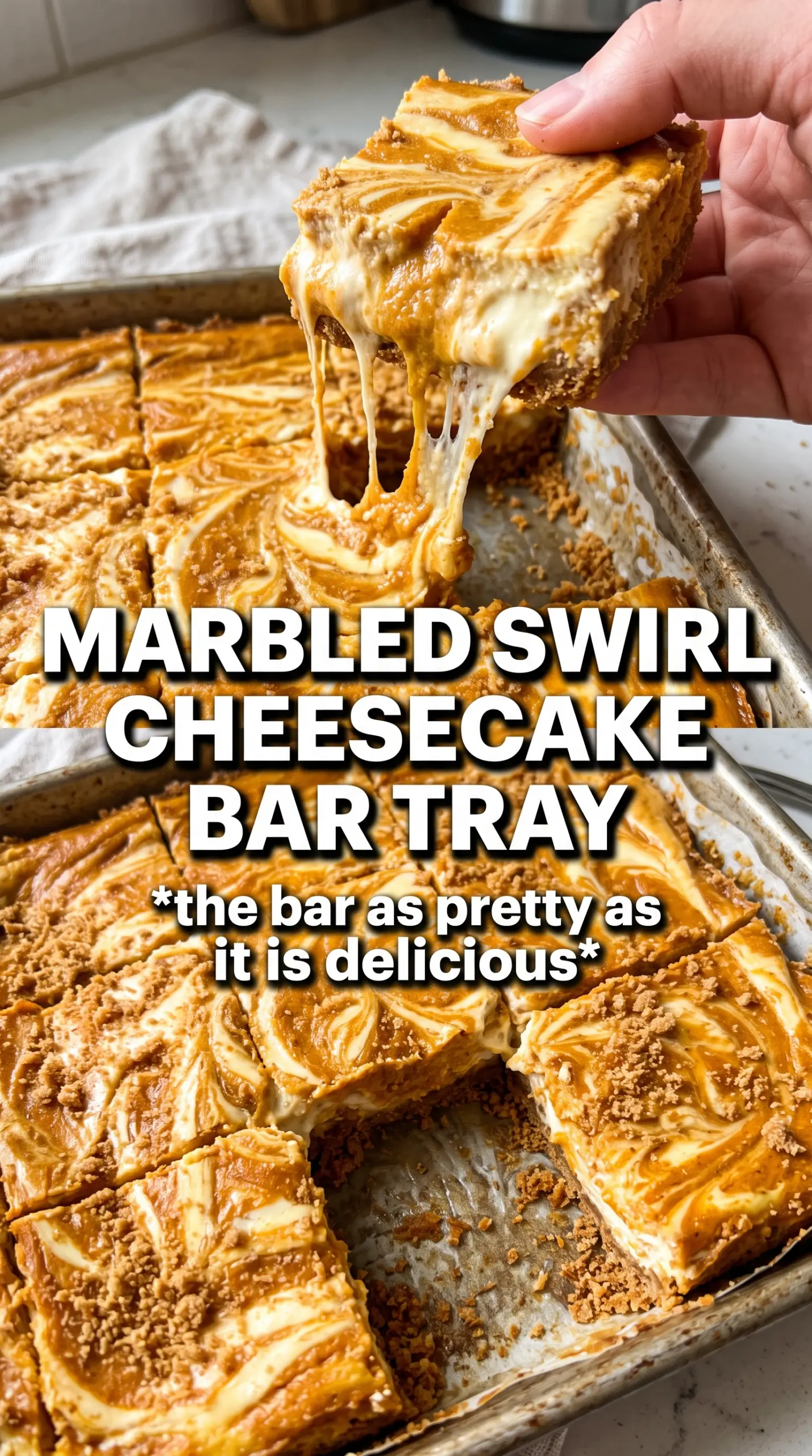 Swirled Pumpkin Cheesecake Bars creamy pumpkin swirl, gingersnap crust, dessert bars
