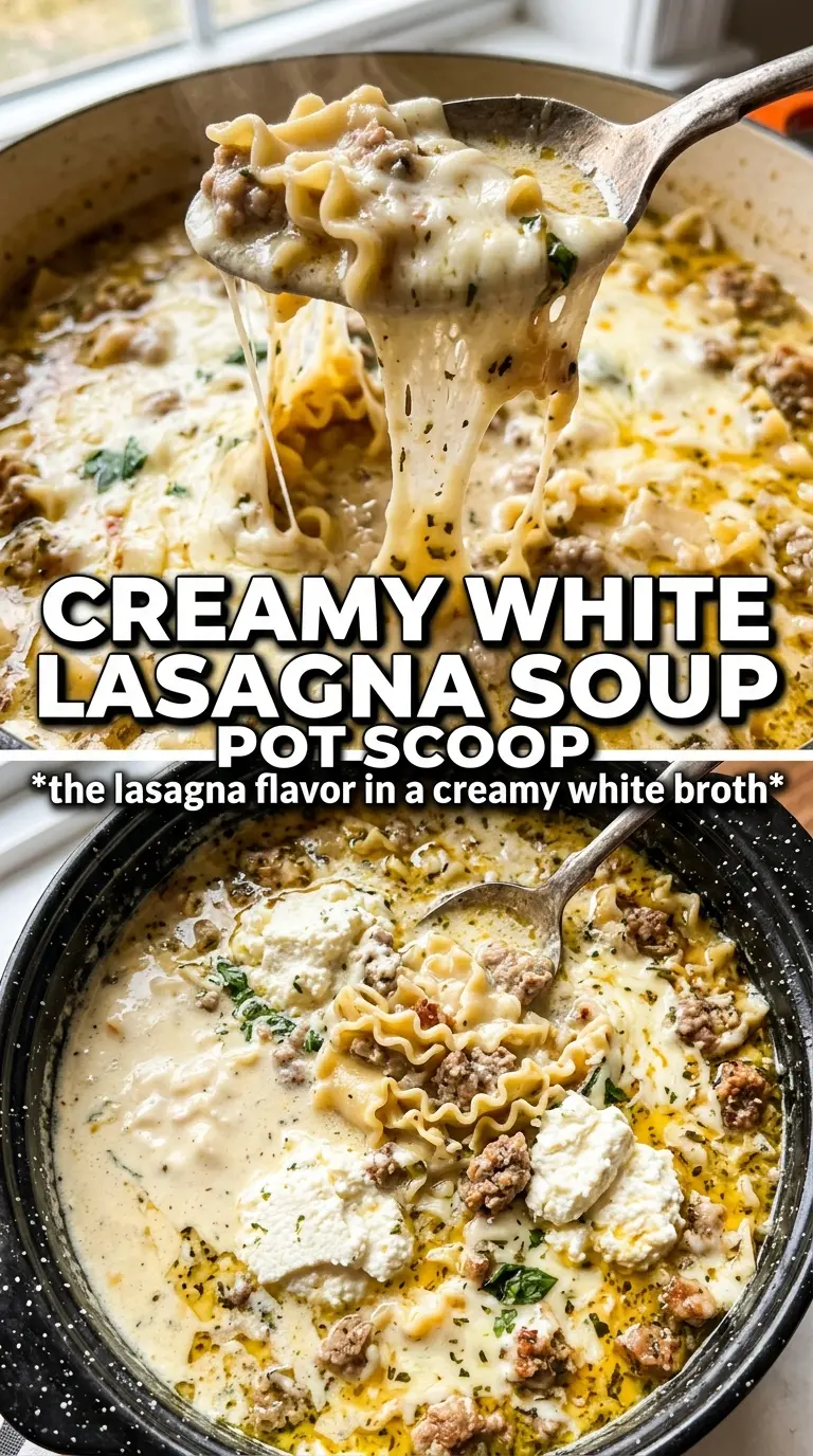 White Lasagna Soup creamy chicken spinach