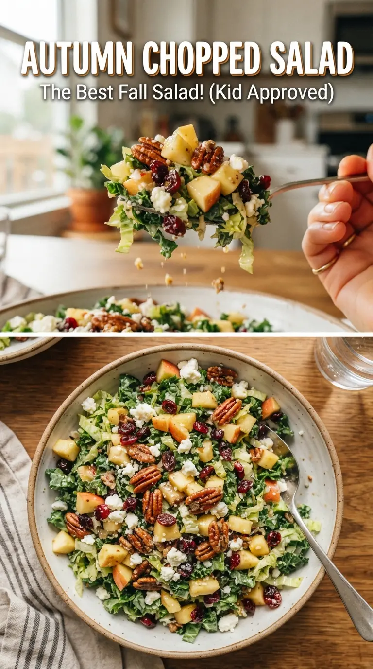 Autumn Chopped Salad with kale, apples, pears