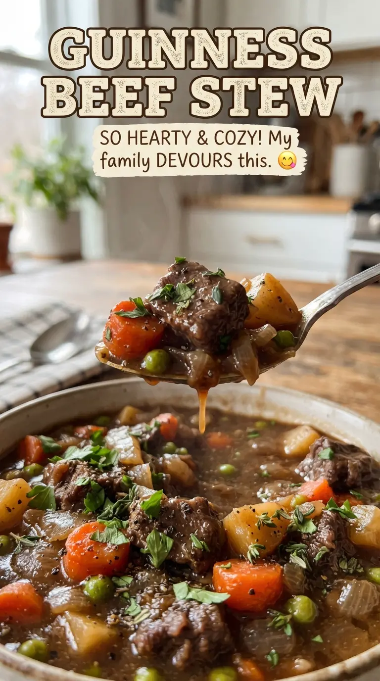 Guinness Beef Stew dark glossy hearty