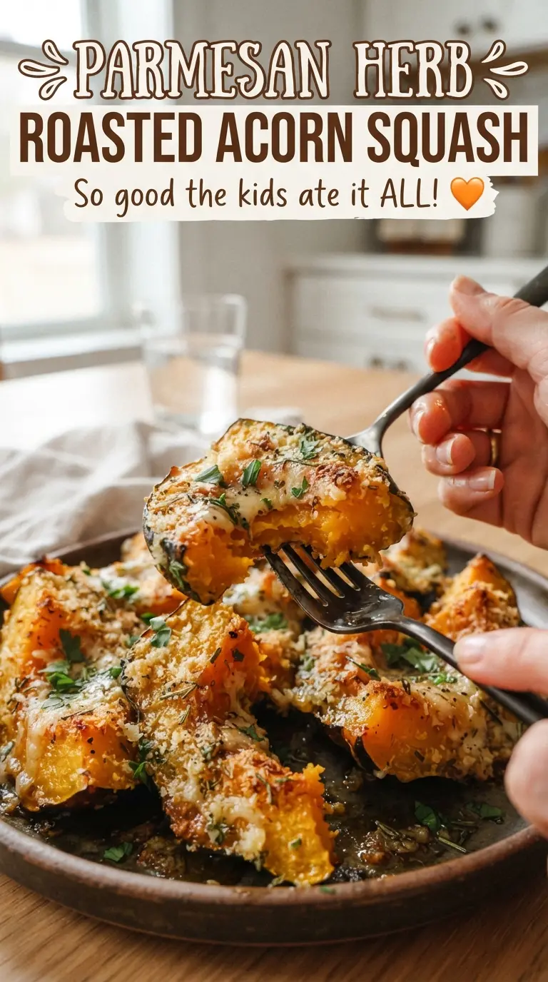 Parmesan herb roasted acorn squash crisp golden