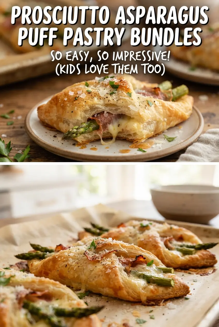 Prosciutto Asparagus Puff Pastry Bundles