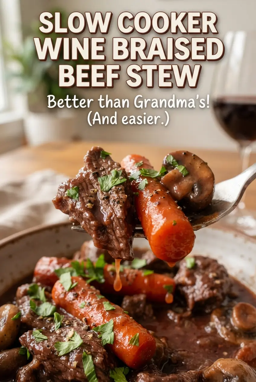 Slow Cooker Wine Braised Beef Stew